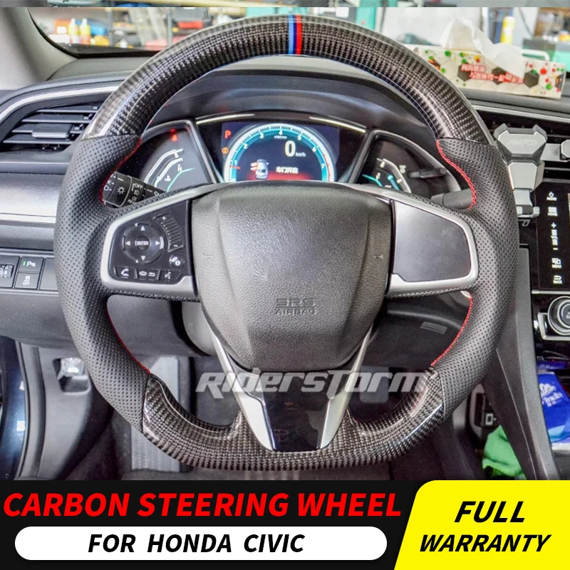 

For new Honda civic 10th genneration Carbon Fiber Steering Wheel For Universal Replace control button steering wheel 2016+