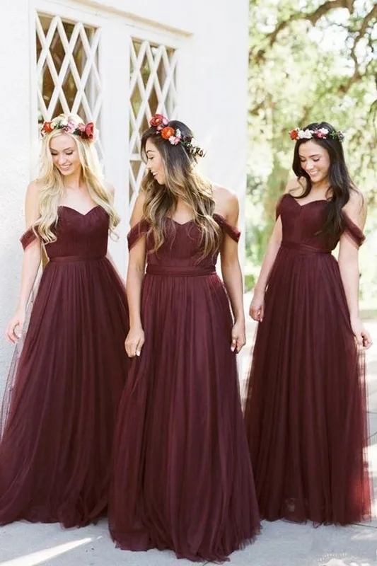 2018-burgundy-bridesmaid-dresses-country