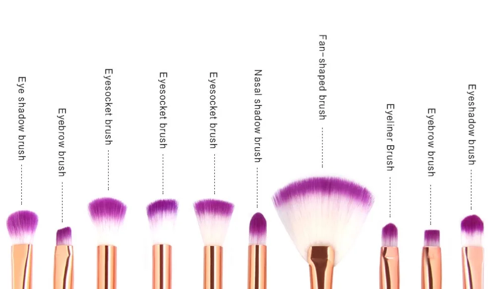 Mermaid Makeup Brushes Set Foundation concealer Blush Eyebrow Eye liner shadow Cosmetics Brush Kit add 1pcs fish scale maquiagem