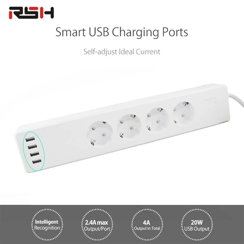 Wifi Smart power Strip 4 EU розетки с 4 usb зарядным портом приложение для синхронизации Голосовое управление работа с Alexa Google Home Assistant