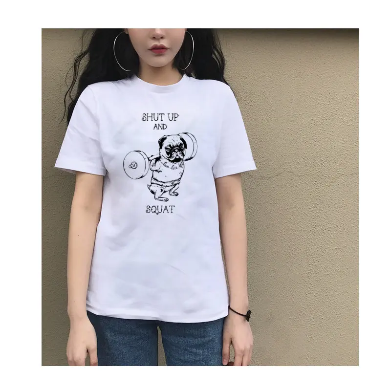 COOLMIND PU0111B 100% cotton women T shirt casual loose design o-neck women cute pug print T-shirt summer Tshirt cute Tee shirt COOLMIND PU0111B 100% cotton women T shirt casual loose design o-neck women cute pug print T-shirt summer Tshirt cute Tee shirt