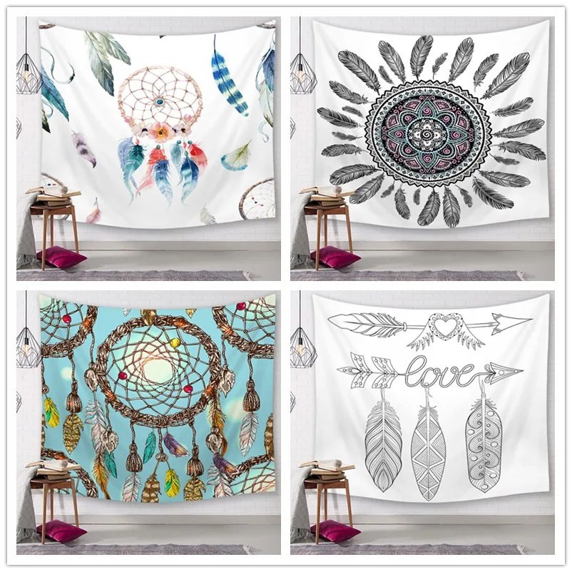 

Dreamcatcher Tapestry High-Definition Map Fabric Wall Hanging Decor Watercolor Map Letter Polyester Table Cover Yoga Beach towel