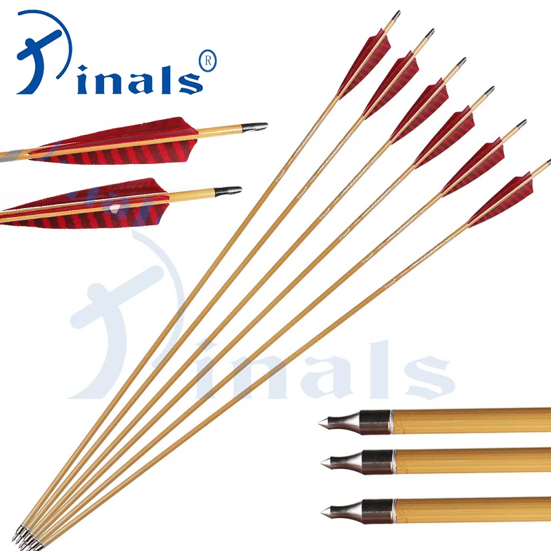 

Pinals Archery Carbon Arrows Spine 400 500 600 ID6.2 Bamboo Skin Shaft Turkey Feathers Compound Recurve Traditional Bow Hunting