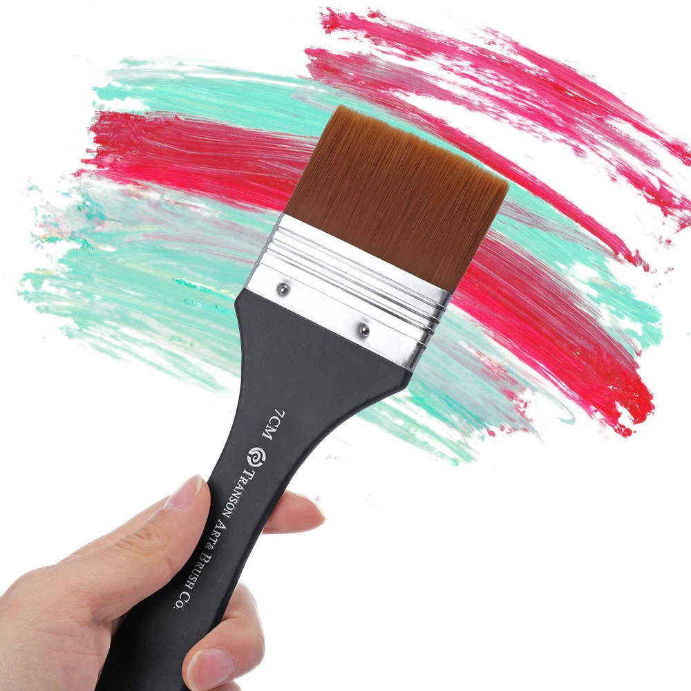 

1Pc 7 Models Nylon Hair Oil Painting Brush Watercolor Big Artist Drawing Paint Brush Pen Art DIY Accessory Wooden Handle Tool