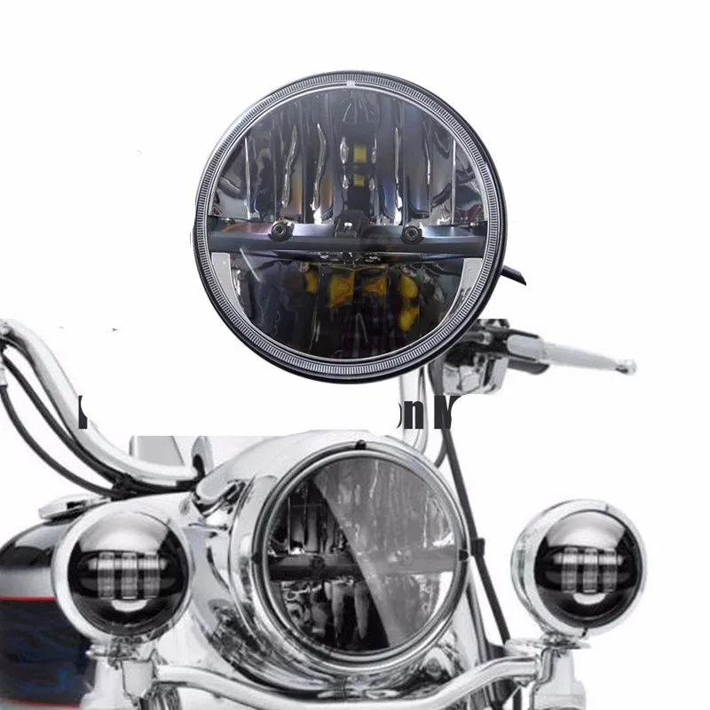 LED daymaker Headlight & 4.5 Black Passing Lights For Harley Davidson_