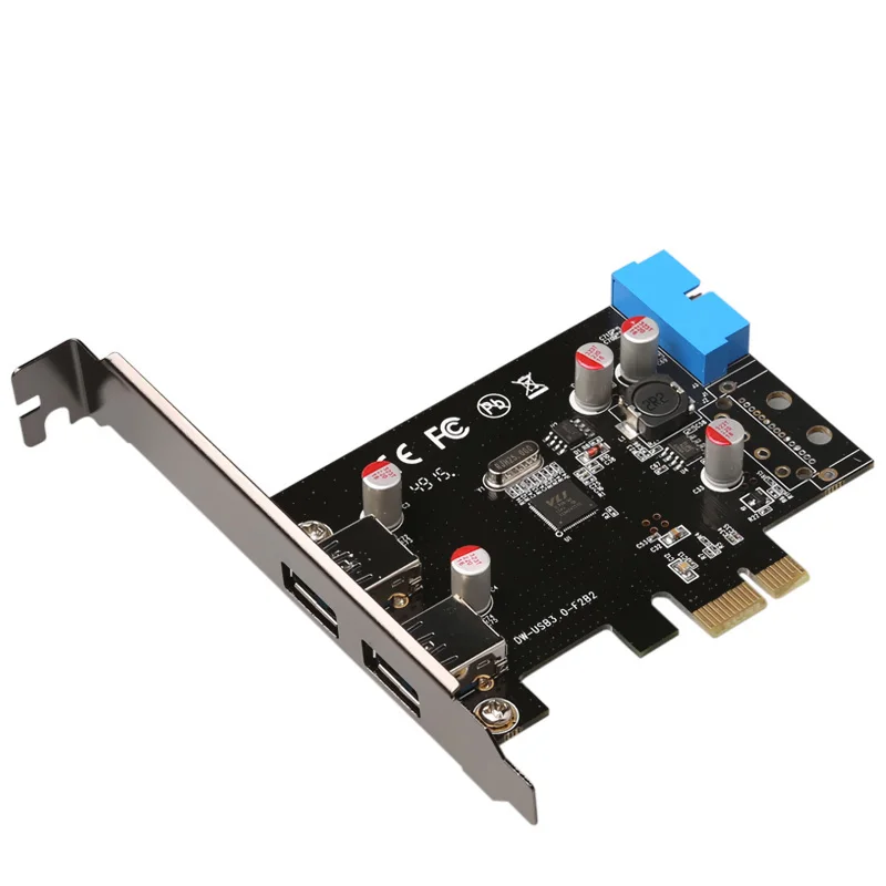 Большой Q PCI 2-Порты и разъёмы USB 3,0 19-pin USB3.0 PCI-E PCI Express pcie riser материнская плата 20P 20-контактный разъем адаптера - Цвет: Красный