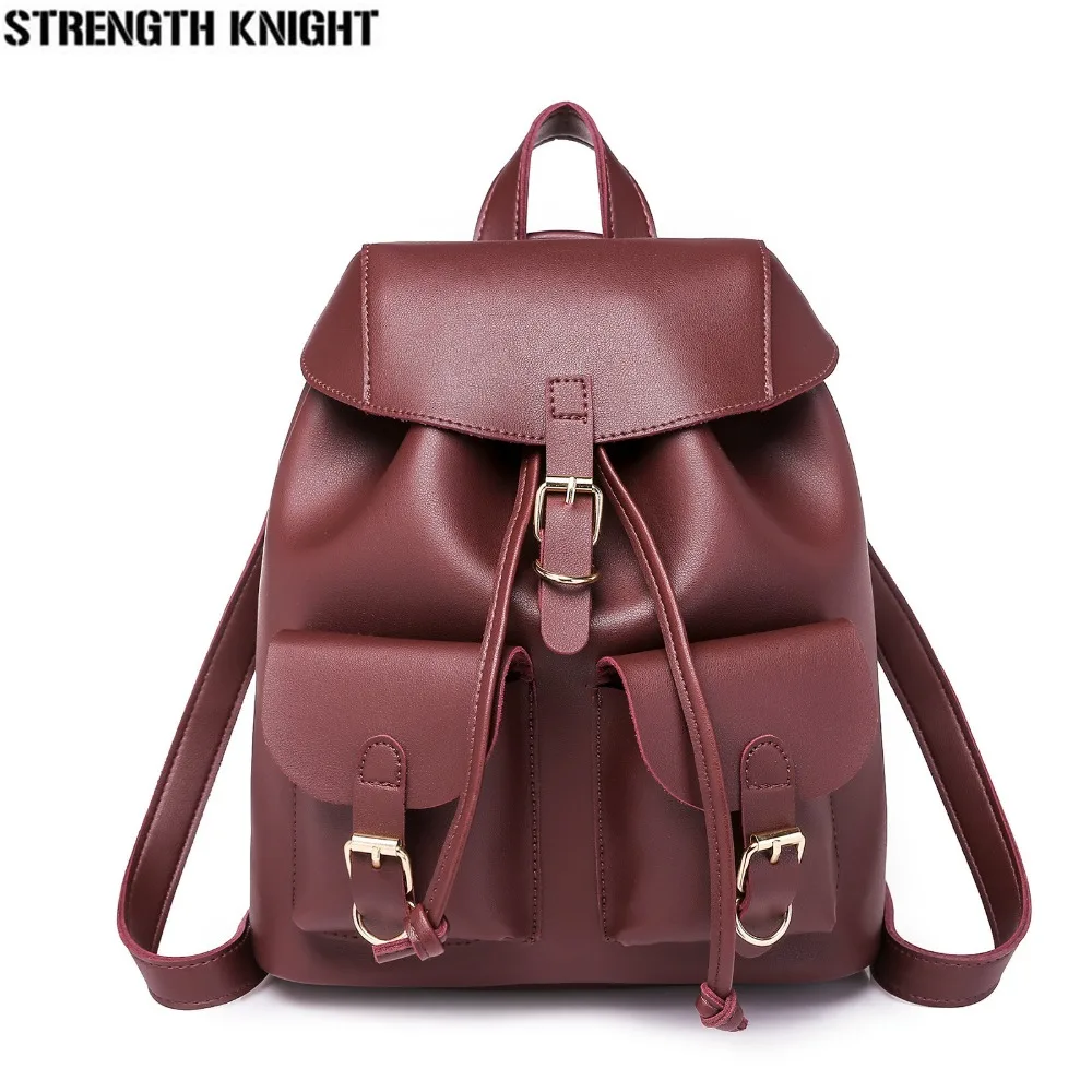 Fashion Women Backpacks Quality Pu Leather School Backpacks for Teenage ...