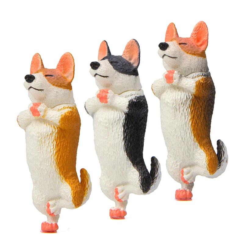 

1PCS Healing Keji Action Figures Standing with Yoga Actions Dogs Figure Toys for Children Home Miniature Landscape Decorations