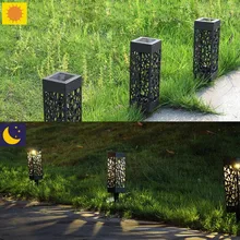 Открытый водонепроницаемый солнечный светильник, полый светильник, теплый светильник, светодиодный светильник, контроль индукции, газон, садовая лампа, тип вилки, ночной Светильник