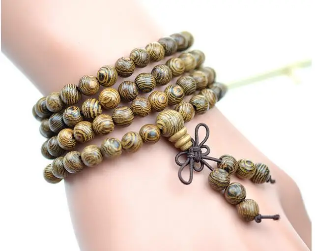 REAL Garden bead Natural chicken wing wood bracelet buddhist beads rosary hand string 108 septum Yellow Crystal Wholesale price | Украшения