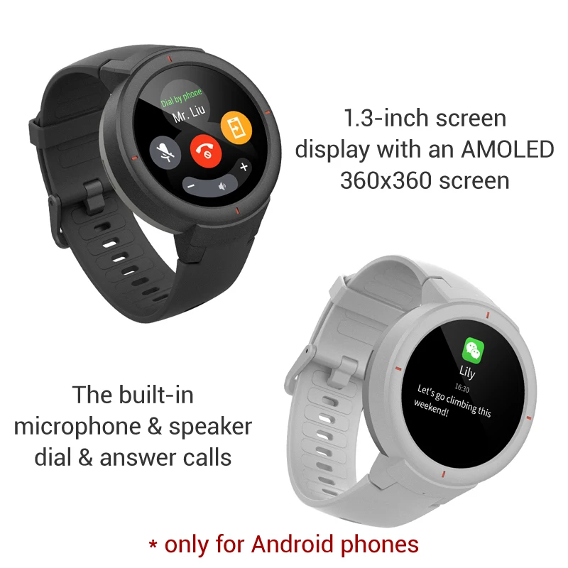  Amazfit Verge Smartwatch Global Version GPS Answer Calls Heart Rate Sleep Monitor Music Smart Watch