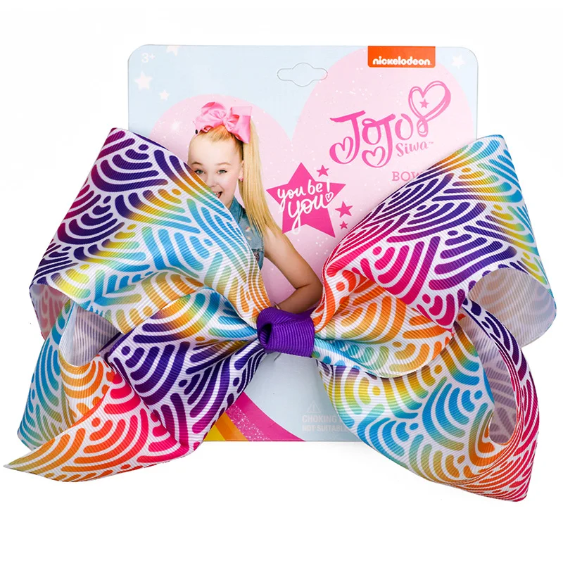 

8" Large Party Bow With Hair Clip For Girls Kids Handmade Metalic Printed Ribbon Knot Jumbo Hair Bow Hair Accessories