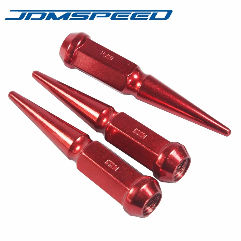 jdmspeed(24 шт.) Спайк гайки 4,5 высокий красного цвета 14x1,5 подходит для 6-дюймовых наконечник подходит для GMC Chevy ford транспортных средств