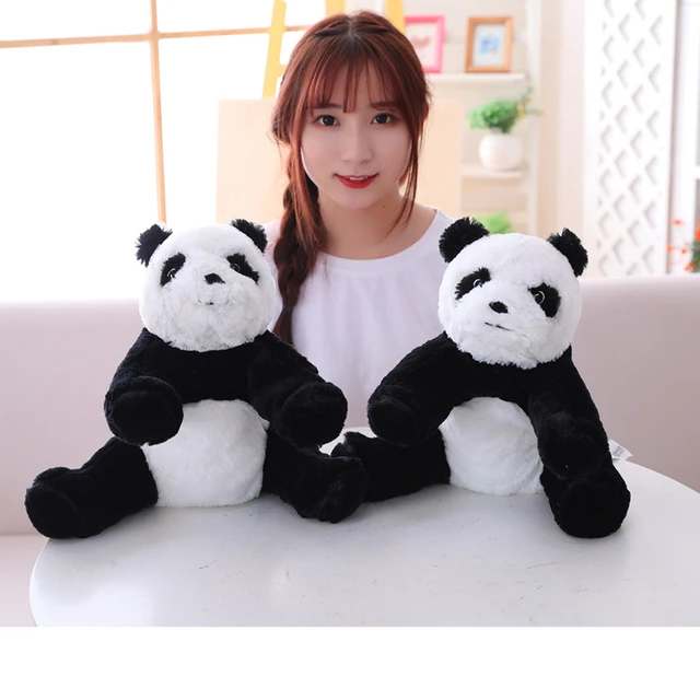 Panda de pelúcia bonito brinquedos de simulação de pelúcia animal macio  boneca realista panda abraço pequeno panda crianças brinquedos de presente  das crianças - AliExpress