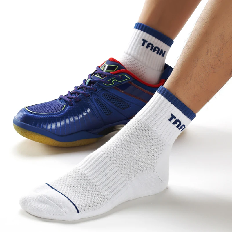 1 пара TAAN противоскольжения Для Мужчин's Спортивные носки для Бадминтон Теннис хлопковые носки дышащие толстые горные носок Для Мужчин's Теннис носки для девочек