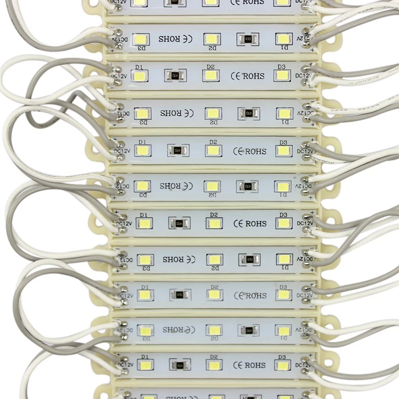 20 шт./лот SMD 3528 12 в светодиодные модульные светильники IP65 гирлянда с теплым белым