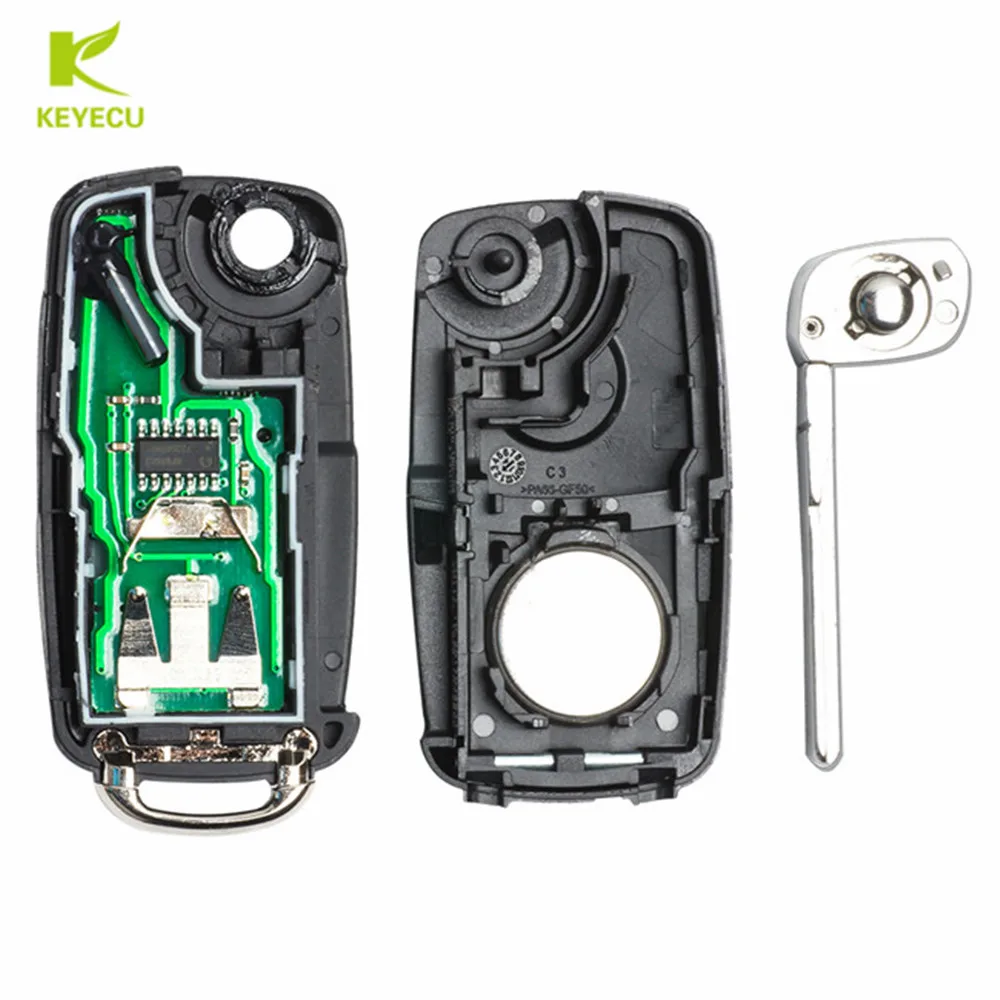 Флип накопитель KEYECU с 3 кнопками 434 МГц ID48 5K0 837 202 AJ для Volkswagen Beetle Golf Jetta Polo Passat Tiguan