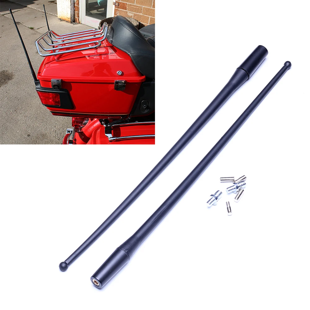 1Pair 2 pcs Motorcycle 14 Antenna for 1989 2017 Harley Davidson black Hot sale