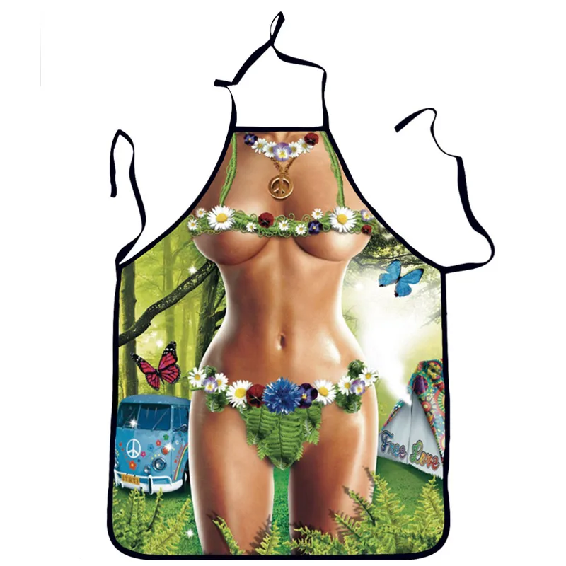Funny Sexy Kitchen Apron Women Bibs Cool Funny Apron Sleeveless Cooking Baking Accessories Aprons for Woman Man Cooking Apron