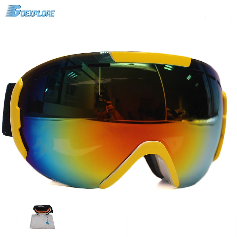 Double Layer ski goggles women Large Spherical 100 UV protection Anti