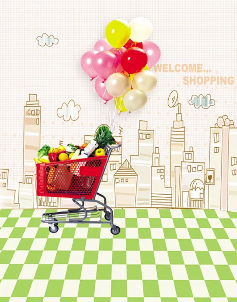 

5x7ft Welcome Shopping Photography Backdrops Photo Props Studio Background