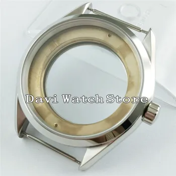 

41mm Stainless Steel Sliver Men Watch Case fit ETA 2836 mingzhu/DG 2813/3804 miyota 8205/8215/821A Movement A872