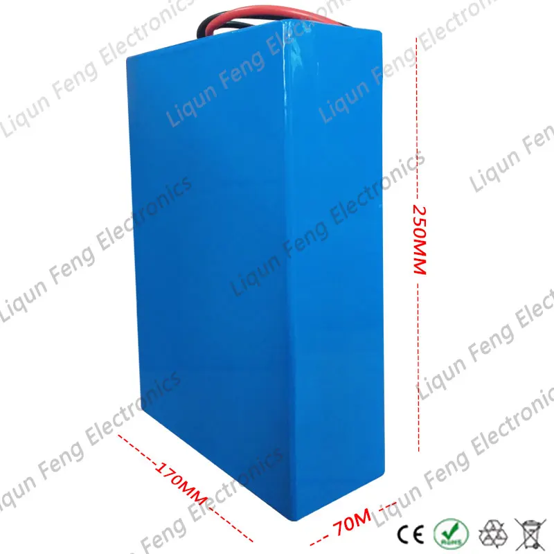 Cheap No Tax 48V 20AH Lithium ion battery pack 1200W 48V Scooter battery Electric Bike battery with PVC Case 30A BMS 54.6V 2A charger 2