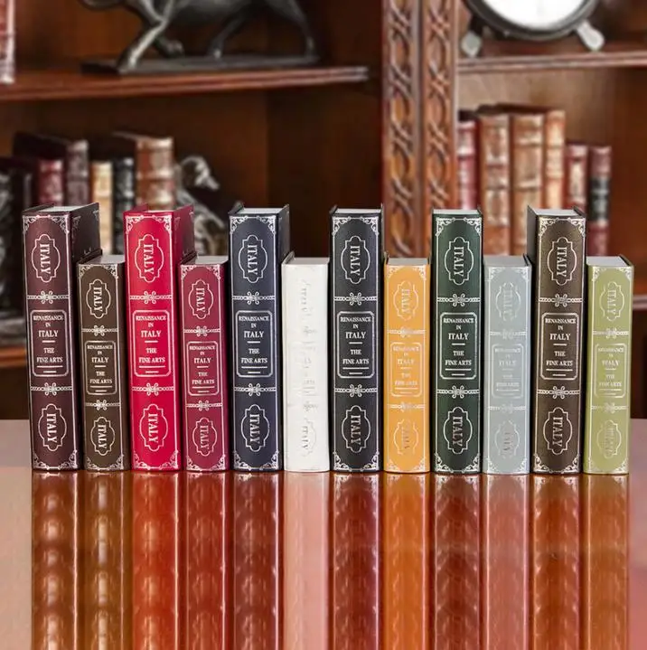 الأوروبي التصوير الدعائم محاكاة كتاب كتاب كتاب وهمية لينة زخرفة خزانة خزانة الديكور المكتبي decoratio