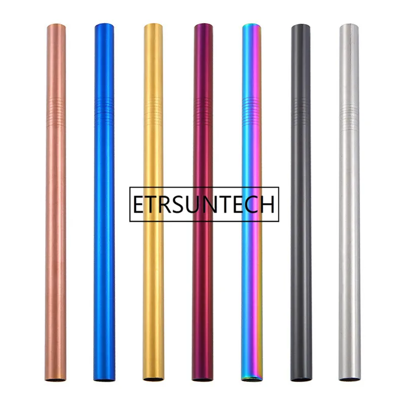 500pcs/lot Stainless Steel Straws Bubble Tea Diameter 12mm Reusable Drinking Straw Milk Tea