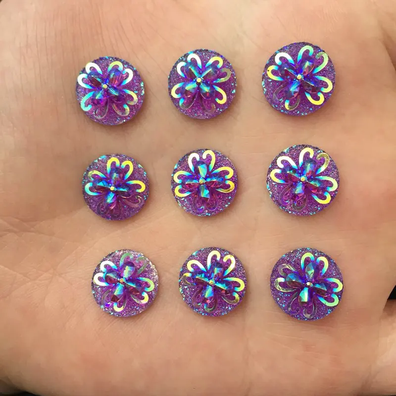 

DIY 60PCS 12mm AB round Resin Rhinestone Flatback Scrapbooking for phone/wedding D787