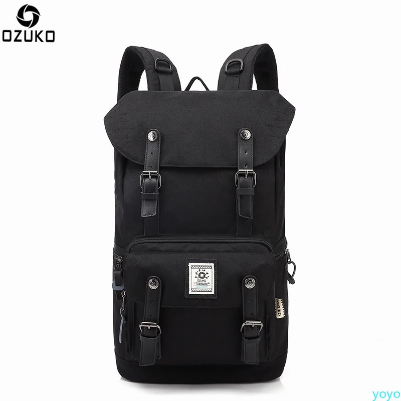 

Ozuko new waterproof Oxford cloth backpack creative beam computer backpack Japan and South Korea leisure travel backpack