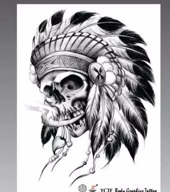 dessin tatouage crane indien | kolorisse developpement