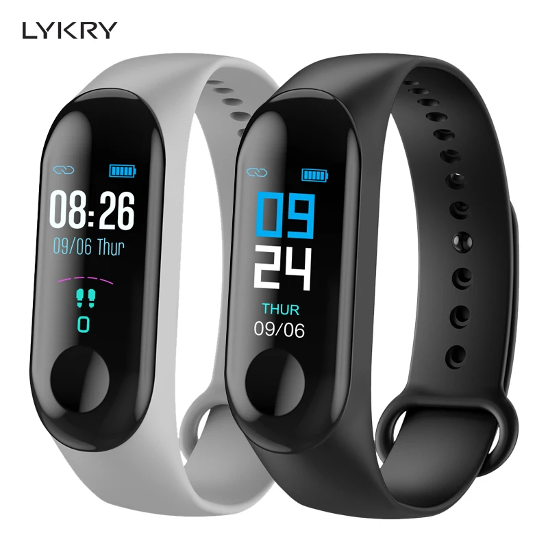 

LYKRY M3 Smart Band Blood Pressure Fitness Tracker Pedometer Heart Rate Monitor Smart Bracelet Wristband For IOS Android Phone