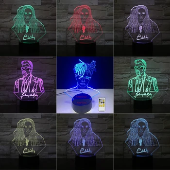 

Billie Eilish Johnny Hallyday 3D Lamp Illusion Bedside LED USB Touch RGB 7 Color Changing Freddie Mercury Singer Friend Gifts