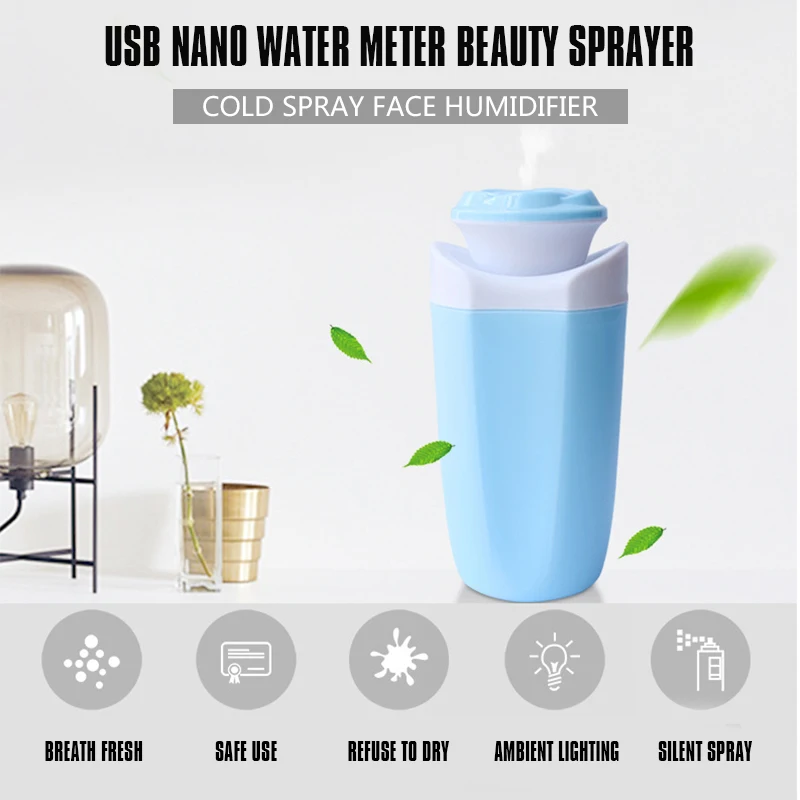 

heitao A 7 color LED Car USB Charger Humidifier 250ML Air Purifier Aroma Diffuser Handheld mute car USB nano water meter