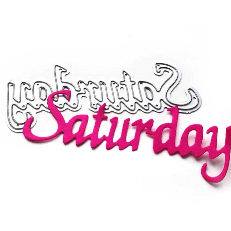 

English Word Die Monday Sunday Saturday Friday Thursday Week Dies Craft letter Metal Cutting Die for DIY Scrapbooking Paper Card
