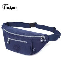 TEGAOTE поясная сумка для женщин, поясная сумка-светильник, Повседневная нейлоновая водонепроницаемая сумка унисекс на ремне, мужская сумка для денег, чехол для мобильного телефона