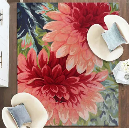 Шерстяной ковер с цветами для гостиной, спальни, коридора, коридора, большой мат, коврики напольные украшения, ковры на заказ