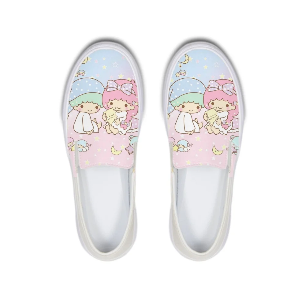 

Cartoon Little Twin Stars Kiki Lala Cusual Women Canvas Shoes Girls Slip On Flats Loafers Platform Shoes Ladies Sneakers Femme