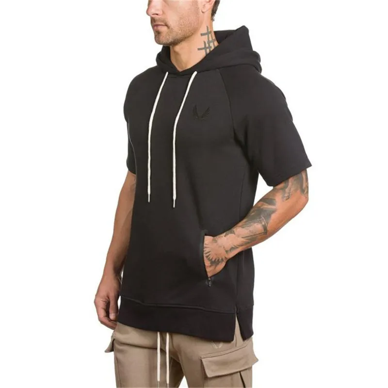 Мужские куртки для бега камуфляжные толстовки на молнии уличная спортивная одежда с капюшоном Спортивные плотные тренировочные кофты Кофты для фитнеса - Цвет: Черный