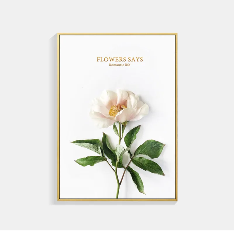 

Nordic Poster Canvas Art Green Plant Leaf Pints Pink Round Flower Flower Rose Posters And Prints Gold Letter Cuadros Unframed