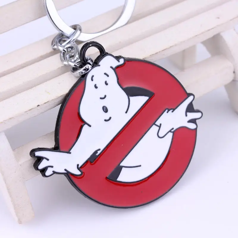 Брелок с логотипом Ghostbuster брелок популярным фильмом милый белый и красный сплав