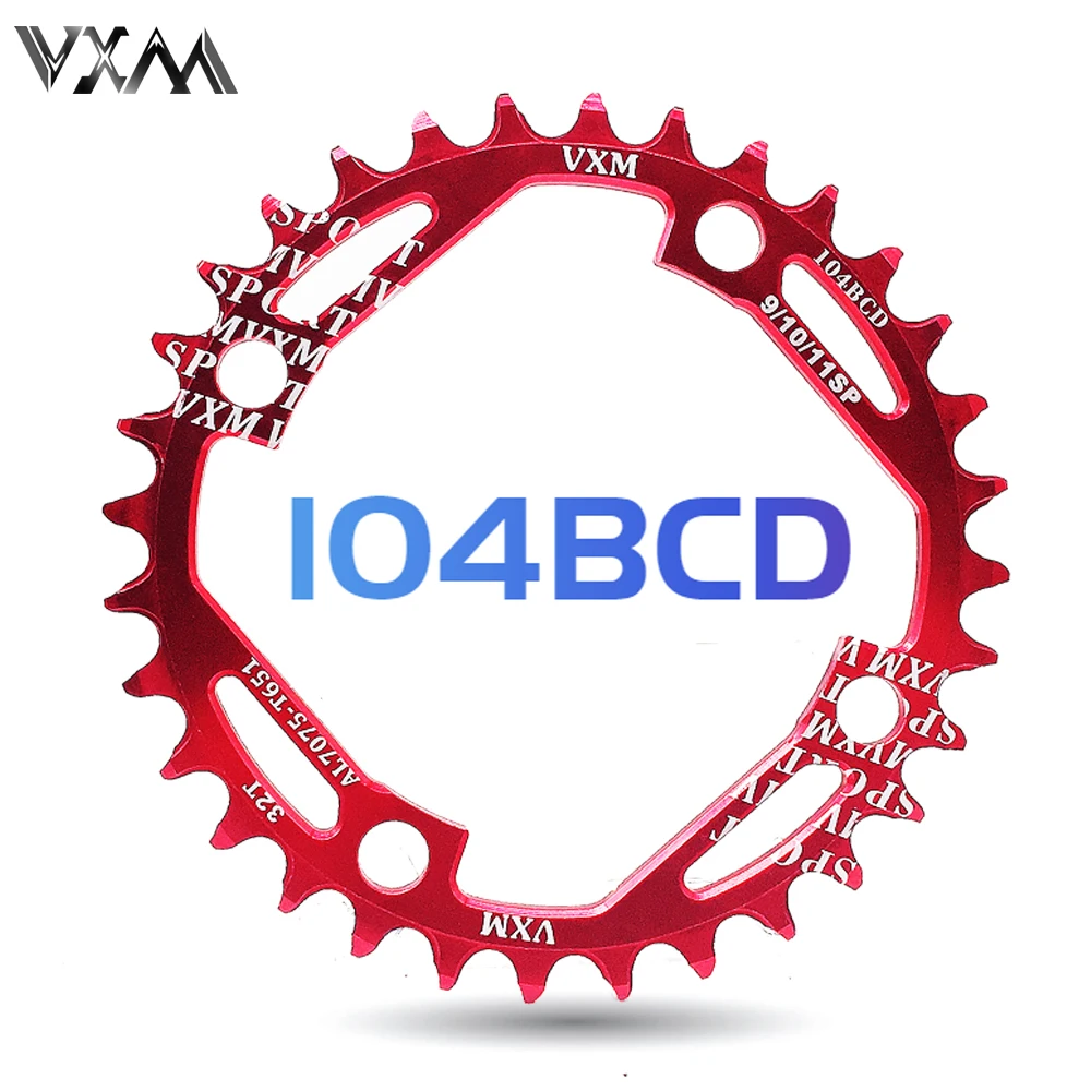 

VXM Round Narrow Wide Chainring MTB bike Newest design Hollow ultralight 104BCD 32T 34T Chainwheel 7075-T6 Circle Crankset Plate