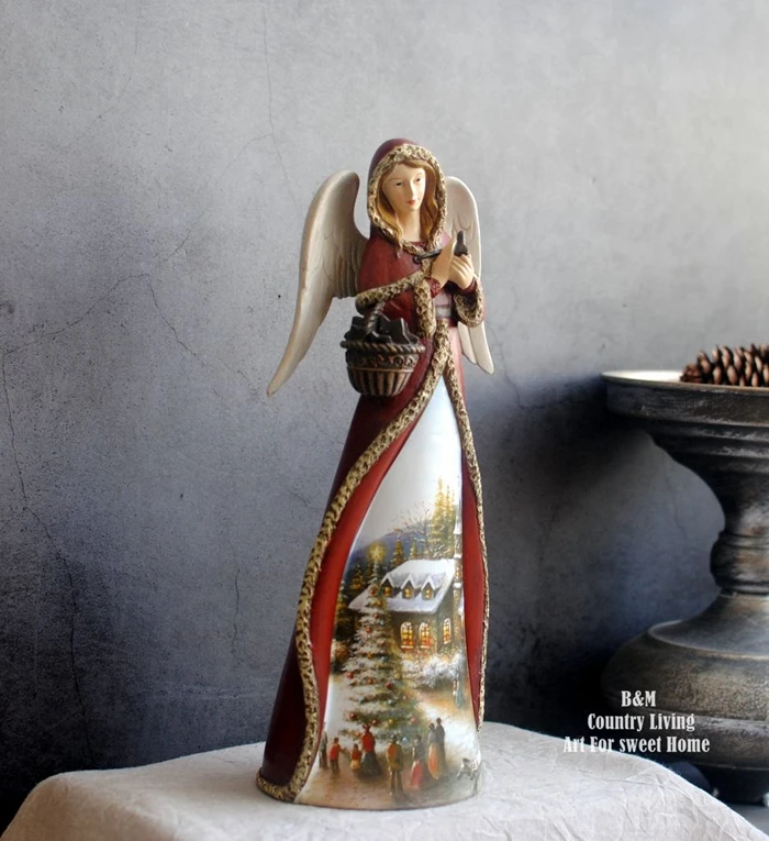 

GOOD TOP ROCK PUNK COOL ART-2019 home bar shop Christmas antique Retro decoration art # Angel goddess Christmas Eve statue