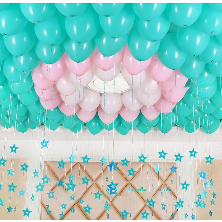 100pcs/lot Shiny Stars Paperboard Cards Balloons Laser Pendant Ribbon Pendant Wedding Marriage Birthday Decoration Accessories