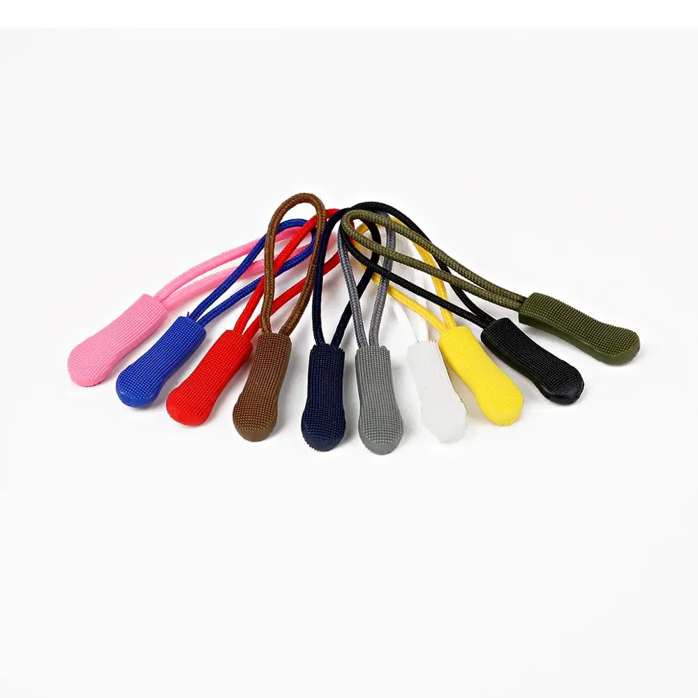 

New 10pcs Colorful Cord Replacement Zipper Sliders Pull Strap Fastener for Apparel Garment Backpack Bag Parts Accessories