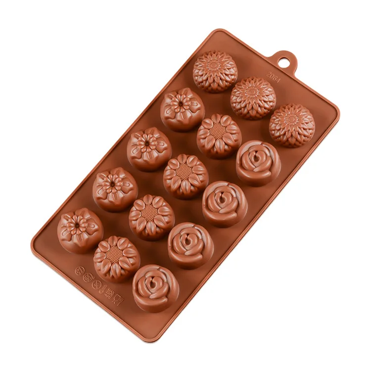 Silikolove Fondant Cake Decorating Tools Nonstick Silicone Mold Chocolate Jelly Pudding Molds for Baking Kitchen Sugarcraft - Цвет: 20 - Flower shape