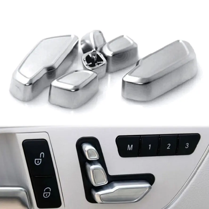 

BBQ@FUKA 7pcs Inner Seat Adjustment Switch Button Trim Cover For Benz E Class GLK ML GL CLS SLK