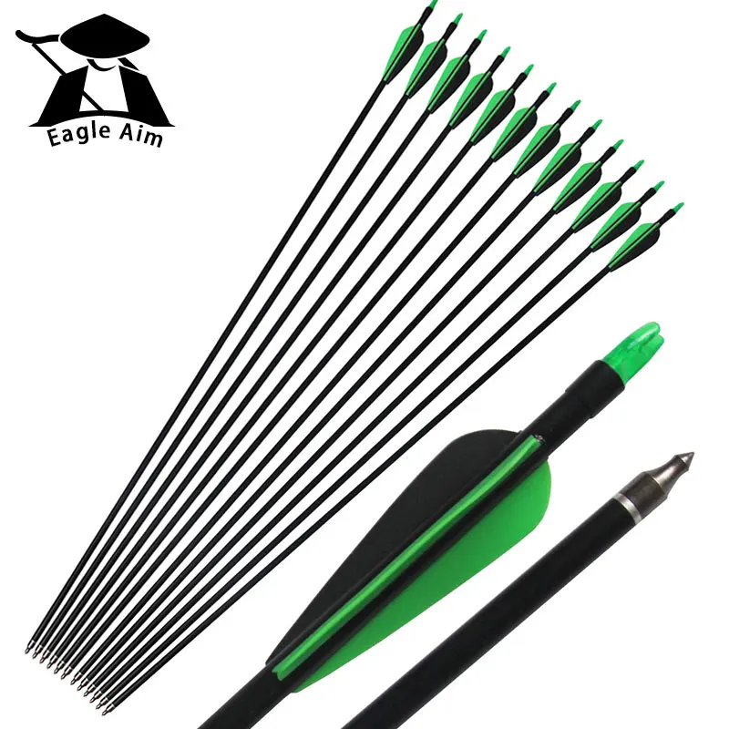 

Hunting Archery Crossbow 30Inch Fiberglass Arrow Band Replaceable arrow Bolts Spine500 For Compound Bow Crossbow