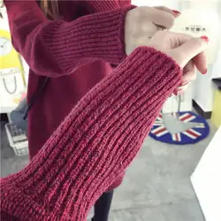 2018 осенне-зимний свитер Для женщин теплые свободные длинные свитера Для женщин Женская водолазка с длинным рукавом трикотажные пуловеры